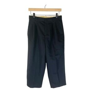 John Henry Black‎ Dress Pants Pleated Front Cropped Wide Leg 14 Husky